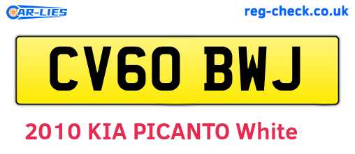 CV60BWJ are the vehicle registration plates.