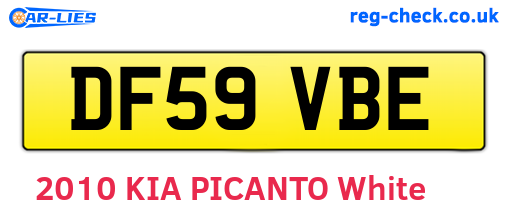 DF59VBE are the vehicle registration plates.
