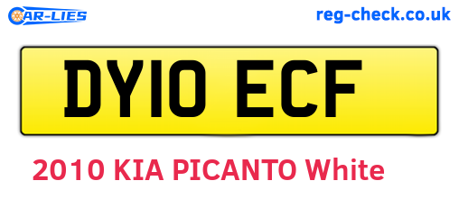 DY10ECF are the vehicle registration plates.