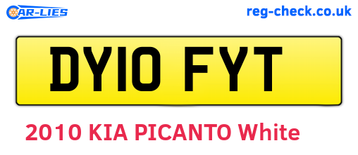 DY10FYT are the vehicle registration plates.