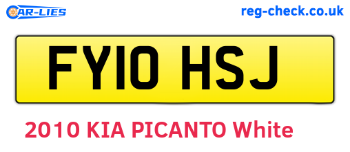 FY10HSJ are the vehicle registration plates.
