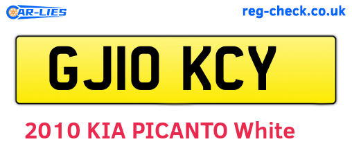 GJ10KCY are the vehicle registration plates.
