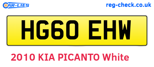 HG60EHW are the vehicle registration plates.