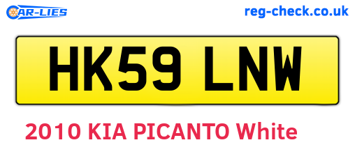 HK59LNW are the vehicle registration plates.