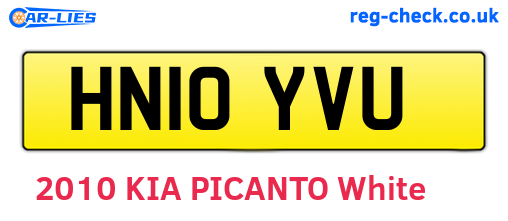 HN10YVU are the vehicle registration plates.