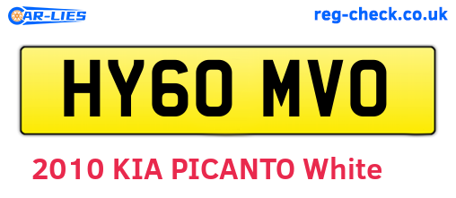 HY60MVO are the vehicle registration plates.