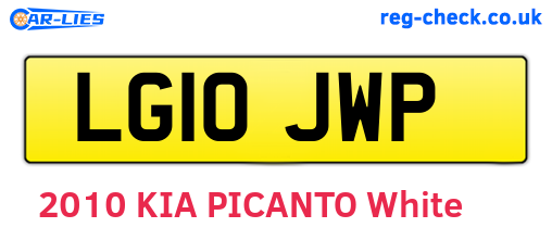 LG10JWP are the vehicle registration plates.