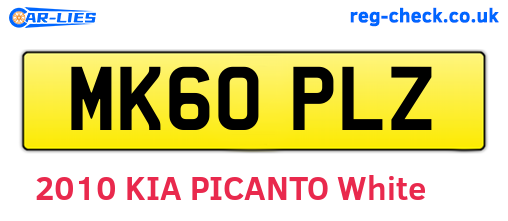 MK60PLZ are the vehicle registration plates.