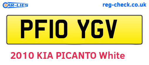 PF10YGV are the vehicle registration plates.