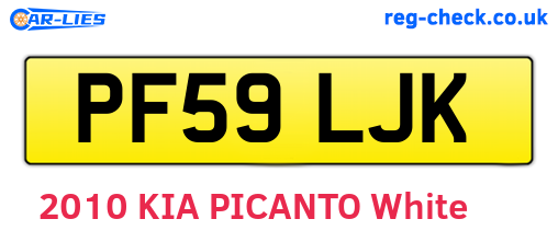 PF59LJK are the vehicle registration plates.
