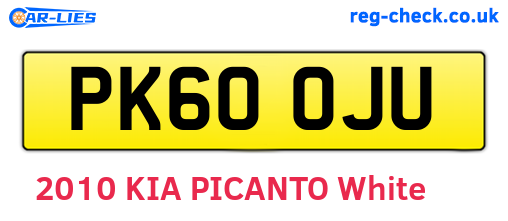 PK60OJU are the vehicle registration plates.