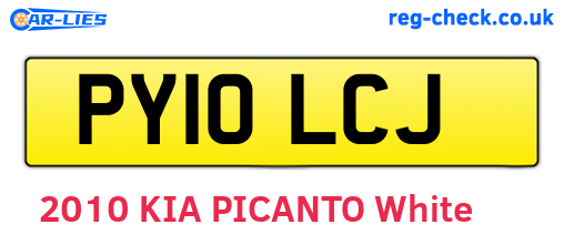 PY10LCJ are the vehicle registration plates.