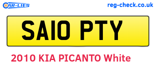 SA10PTY are the vehicle registration plates.