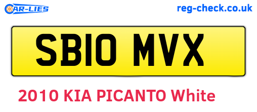 SB10MVX are the vehicle registration plates.