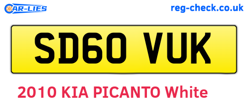 SD60VUK are the vehicle registration plates.