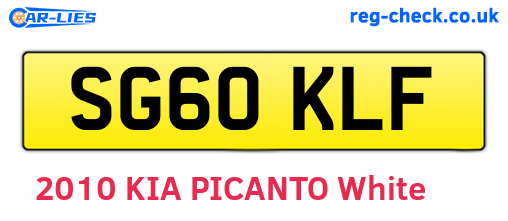 SG60KLF are the vehicle registration plates.