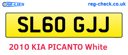 SL60GJJ are the vehicle registration plates.