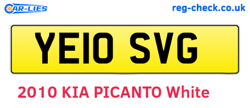 YE10SVG are the vehicle registration plates.