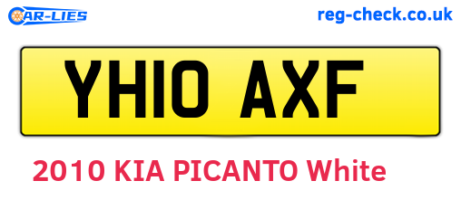 YH10AXF are the vehicle registration plates.