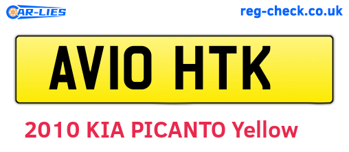 AV10HTK are the vehicle registration plates.