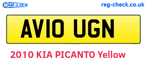 AV10UGN are the vehicle registration plates.