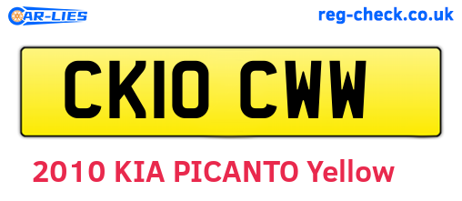 CK10CWW are the vehicle registration plates.