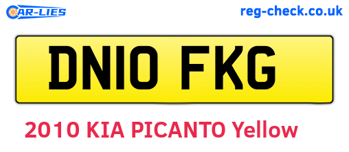 DN10FKG are the vehicle registration plates.