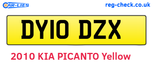 DY10DZX are the vehicle registration plates.