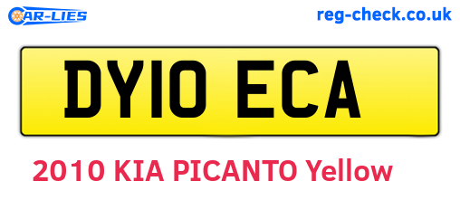 DY10ECA are the vehicle registration plates.