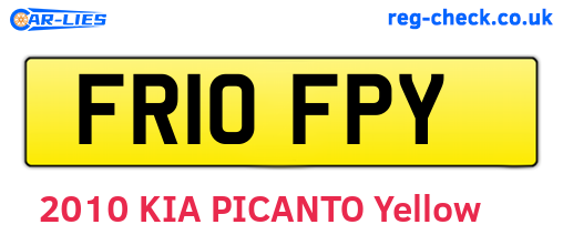 FR10FPY are the vehicle registration plates.