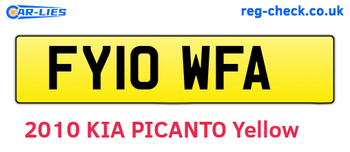 FY10WFA are the vehicle registration plates.