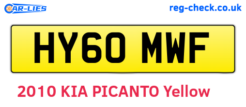 HY60MWF are the vehicle registration plates.