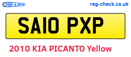 SA10PXP are the vehicle registration plates.