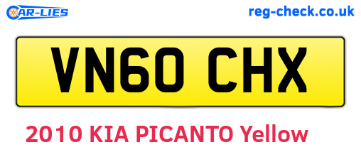 VN60CHX are the vehicle registration plates.