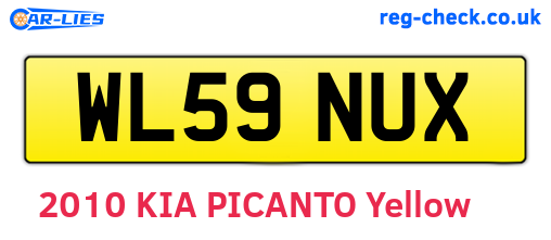 WL59NUX are the vehicle registration plates.