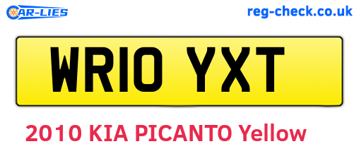 WR10YXT are the vehicle registration plates.
