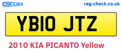 YB10JTZ are the vehicle registration plates.
