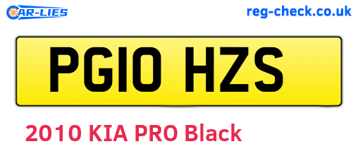 PG10HZS are the vehicle registration plates.