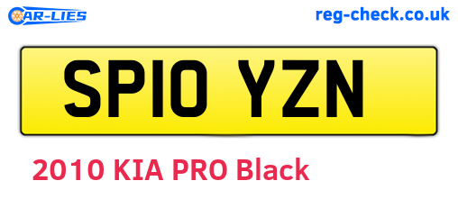 SP10YZN are the vehicle registration plates.