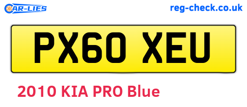 PX60XEU are the vehicle registration plates.