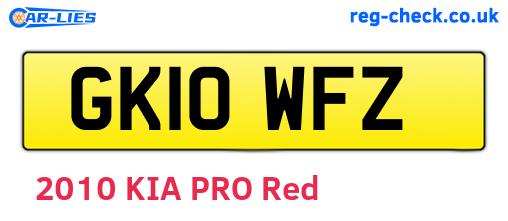 GK10WFZ are the vehicle registration plates.