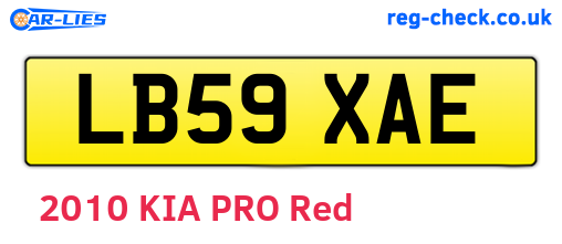 LB59XAE are the vehicle registration plates.
