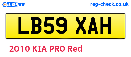 LB59XAH are the vehicle registration plates.