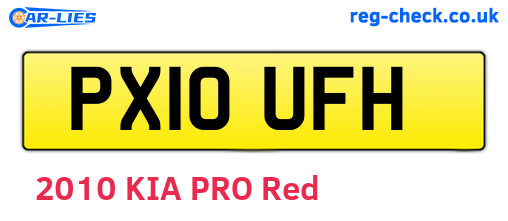 PX10UFH are the vehicle registration plates.