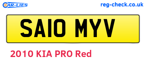 SA10MYV are the vehicle registration plates.