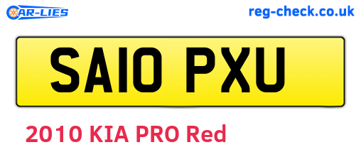 SA10PXU are the vehicle registration plates.