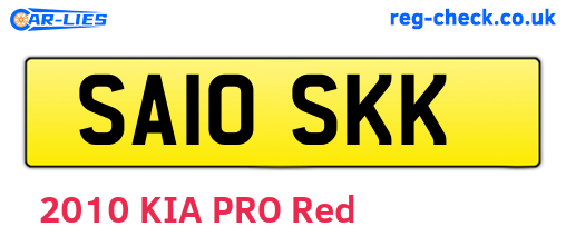 SA10SKK are the vehicle registration plates.
