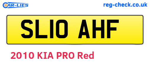 SL10AHF are the vehicle registration plates.