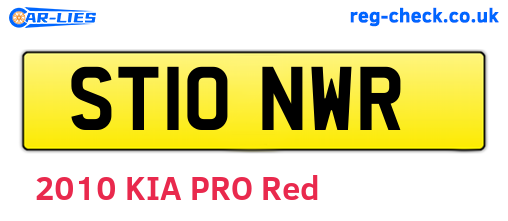 ST10NWR are the vehicle registration plates.