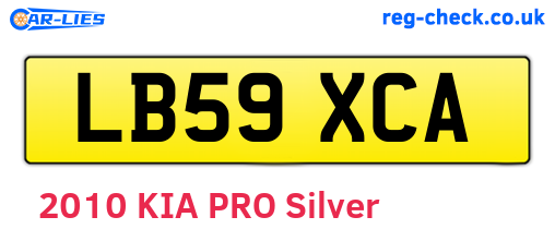 LB59XCA are the vehicle registration plates.